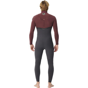 2024 Rip Curl Mnner Flashbomb Pro 3/2mm Zip-frei Neoprenanzug 14OMFS - Maroon